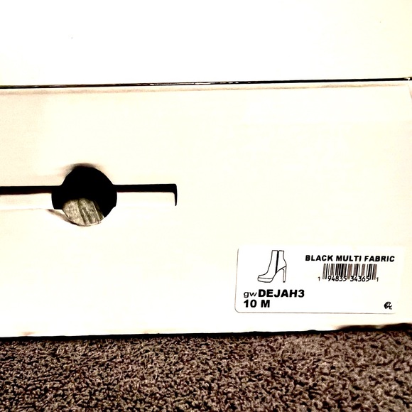 Women’s Guess Black Multi Fabric (leopard) High Heel Booties - Picture 3 of 10